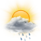 Cloudy Skies with light rain